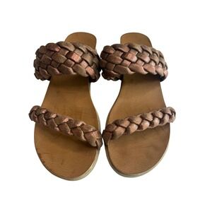 Blowfish Malibu Braided Slide Sandals Bronze Metallic Women's Size
